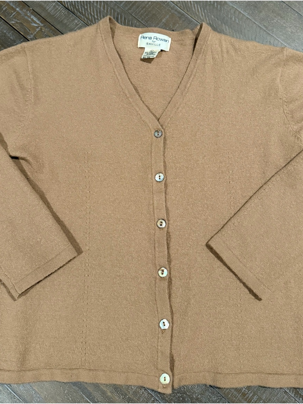 Vintage Rena Rowan for Saville Lambswool Cardigan Women’s L Brown